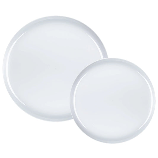 Stylish Bespoke Combo Plates set in navy, cranberry, black, and white colors, featuring a 10.6-inch and 8.6-inch plate design ideal for elegant dining, events, and special occasions.