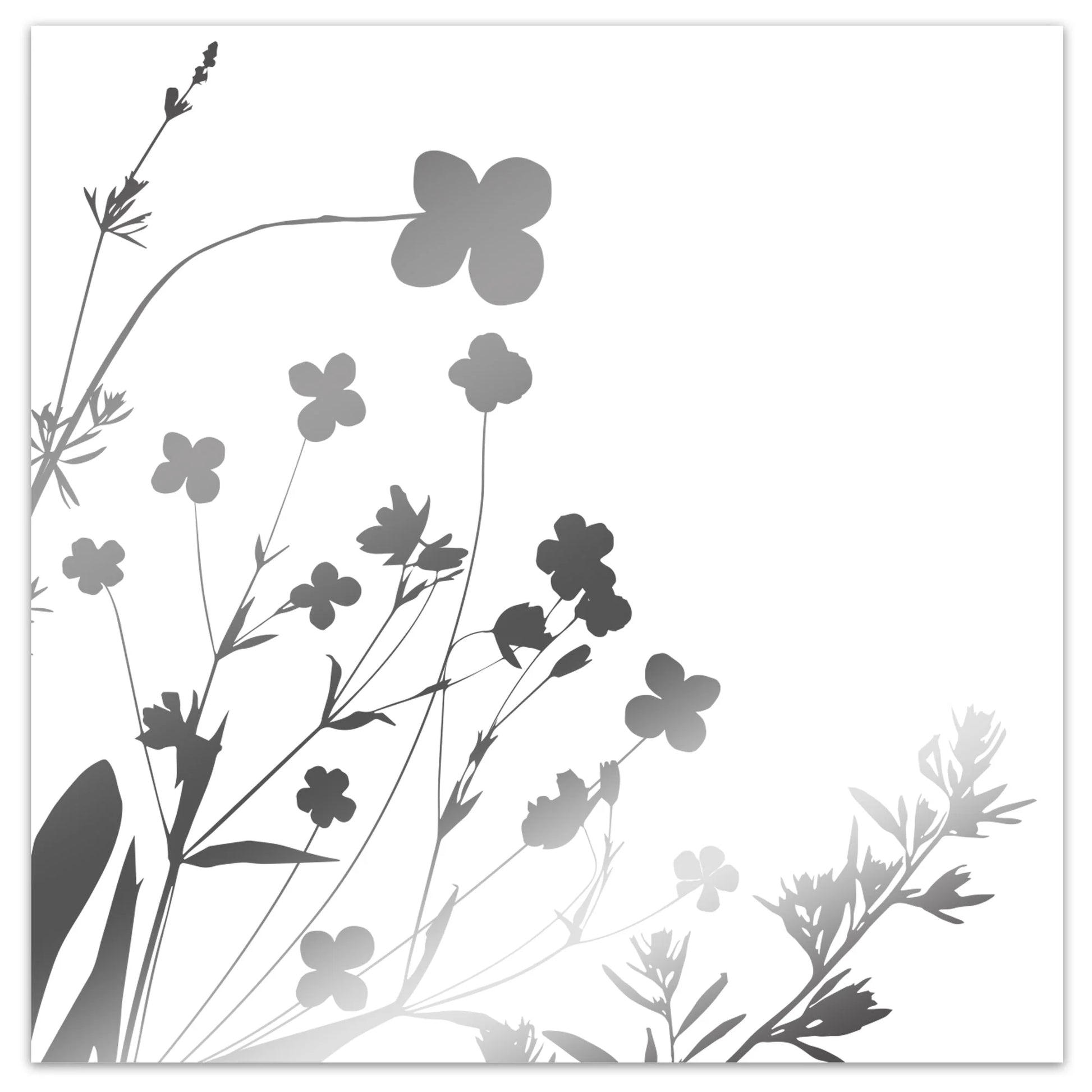 Wildflower 3-Ply Silver on White Lunch Napkin with elegant floral silver accents, ideal for weddings, formal events, and stylish dining setups