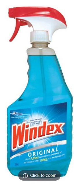 Windex Original Glass Cleaner Trigger Spray, 765 mL bottle for streak-free window and glass cleaning