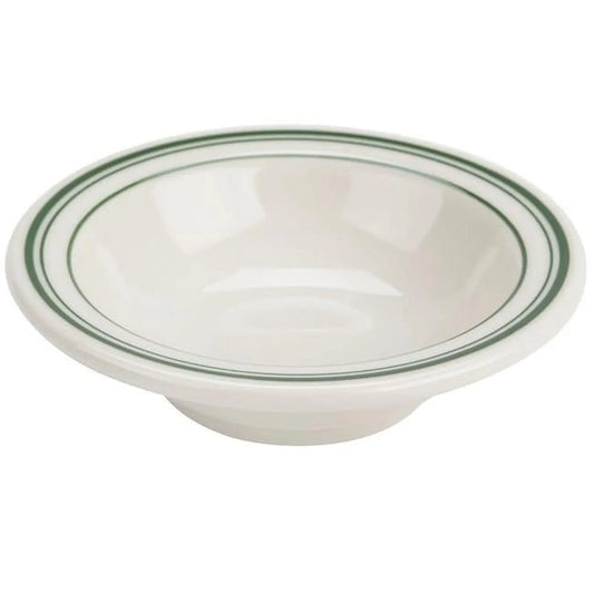 Yanco Grapefruit GB-10 is an elegant and reliable addition to your tableware collection. These color glazed bowls are made from high-quality porcelain, that gives its dinnerware a stylish glaze finish. Porcelain features excellent resistance to mechanical damage or temperature effects. You can use these Green Band collection bowls to serve such dishes like fruit salads, ice cream and other desserts. These white bowls would be perfect for your fine-dining restaurant, catered events.