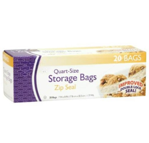 Keep food fresh and organized with our Quart-Size Zip Seal Storage Bags. These BPA-free, heavy-duty bags feature a secure zip seal to lock in freshness and prevent leaks. Perfect for meal prep, snacks, leftovers, and freezer storage. Designed for durability, these versatile storage bags are great for home, travel, or office use.