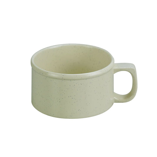 Yanco Soup Mug AD-9014 is a perfect addition to your melamine tableware collection. You can serve creamy soup, portions of salad, side dishes and more in these cups. The cup is made from long-lasting, high-quality and reliable melamine material, that makes cups look like they are ceramics. These 12 Oz bouillon cups will perfectly fit any establishment. Cups have a smooth surface and a wide rim that subtly emphasize their design. They are heavy-duty, NSF-approved, break-resistant, BPA free