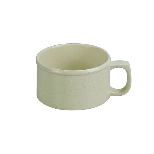 Yanco Soup Mug AD-9016 is a perfect addition to your melamine tableware collection. You can serve creamy soup, portions of salad, side dishes and more in these cups. The cup is made from long-lasting, high-quality and reliable melamine material, that makes cups look like they are ceramics. These 8 Oz bouillon cups will perfectly fit any establishment. Cups have a smooth surface and a wide rim that subtly emphasize their design. They are heavy-duty, NSF-approved, break-resistant, BPA free