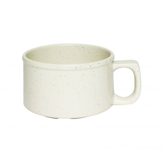 Thunder Group Soup Mug 12/Pcs will prevent any spills thanks to its wide flat bottom and convenient handle. Melamine provides superior scratch and stain resistant properties. It is hard to break and easy to clean. This soup mug is NSF listed, safe for temperatures up to 212°F. The San Marino collection has soft lines and milky-white speckled design providing a stylish appearance that can fit in any decor. All Western San Marino dinnerware made to resemble elegant presentation of fine china.