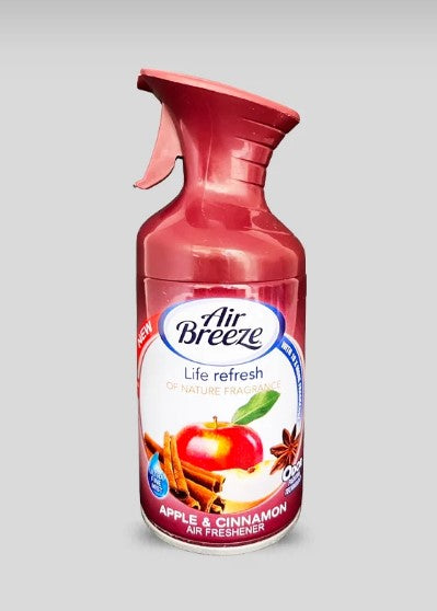 Air Breeze Apple & Cinnamon 8.5 oz trigger air freshener spray bottle.