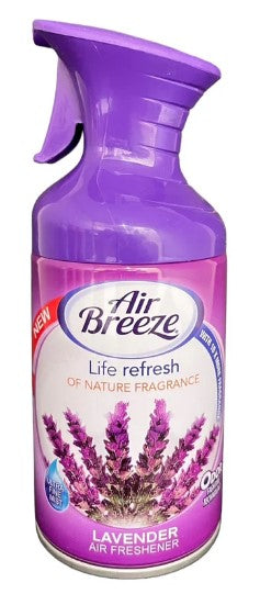 Air Breeze Spray, Lavender Scent, 8.5 Oz bottle for home fragrance and room freshening.