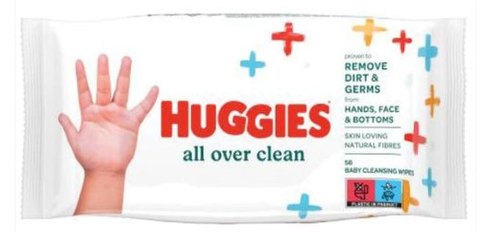 Huggies Baby Wipes – 56 ct pack, gentle all-over clean for hands, face, and diaper area.