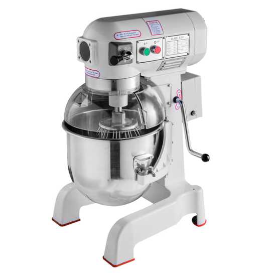 Prepline B20M 20 qt. gear-driven planetary mixer with guard, designed for heavy-duty mixing in commercial kitchens, perfect for doughs, batters, and other food preparations