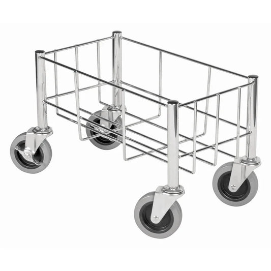 Wire Dolly 4/Pack perfect for improving waste collection efficiency, this wire cart is designed to hold a 23 gallon slender trash can while its (4) wheels allow you to easily roll it to where you want. Thanks to its narrow design, this trash can wire cart is easy to move through tight spaces. Boasting a 400 lb. capacity, this premium quality wire cart will withstand heavy duty use without bending or warping.