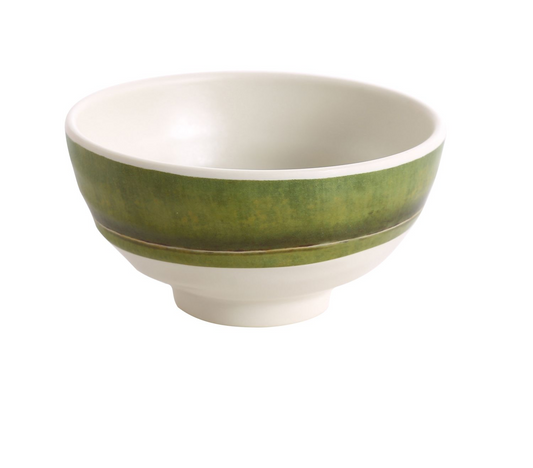 Yanco Rice Bowl BA-404 It is made from durable and reliable melamine material, which makes the bowl look like ceramics. You can use these unique round bowls to serve such Asian dishes like rice, miso soup, noodles or salads. Thanks to the stylish Bamboo collection style, the bowl will perfectly fit any food-serving establishment design. Performed in unique design With natural bamboo look, such melamine tableware is an ideal solution for those who choose high-quality, durable and affordable dinnerware.