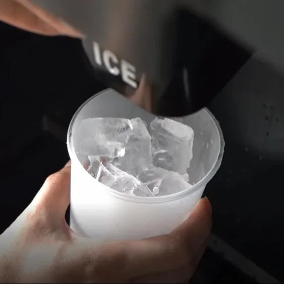 Coldline BD250-30 hotel ice dispenser bin with 250 lb. ice storage capacity for hotels, motels, cafeterias, and commercial food service areas. Provides convenient self-service ice access and works with compatible modular ice machines. Durable commercial ice storage solution for high-traffic hospitality use.