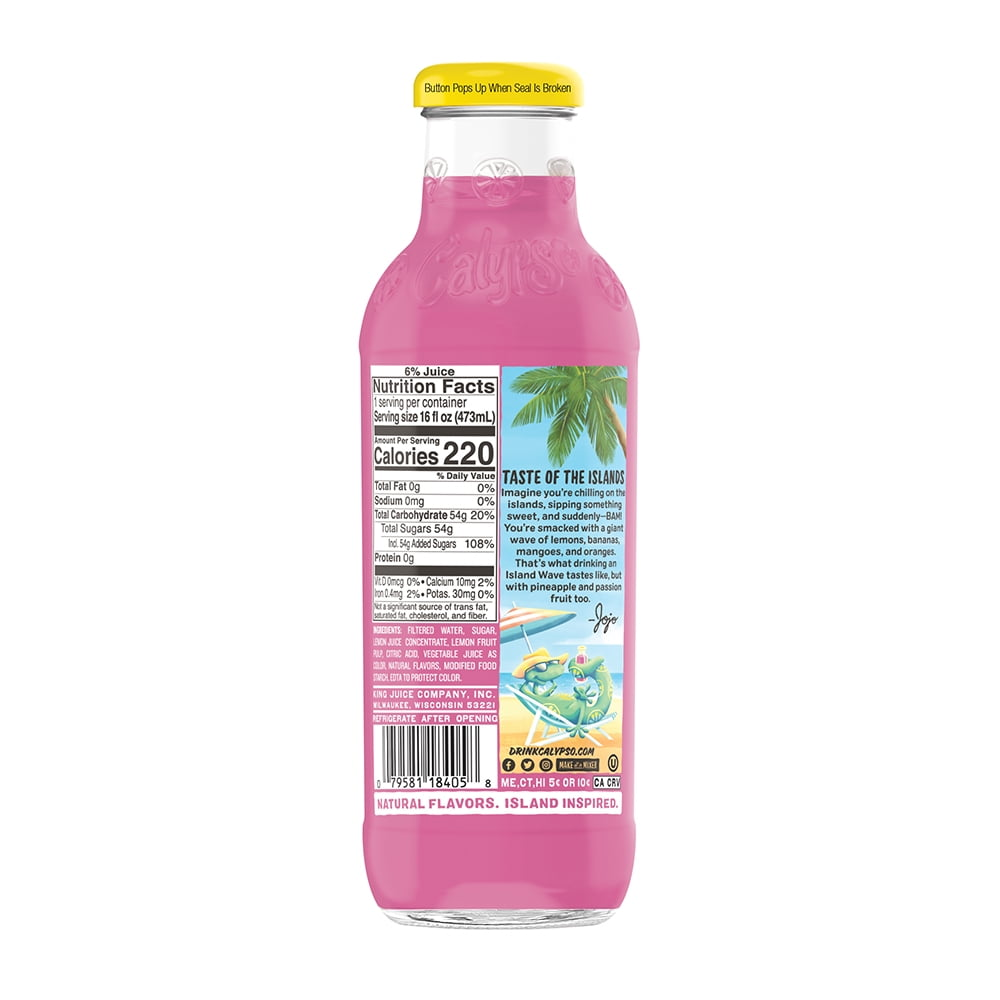 Calypso Island Wave Lemonade 16oz glass bottles