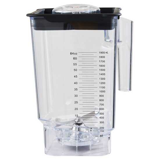 Prepline BL20Q 64 oz. Tritan plastic blender jar, compatible with quiet-top models, designed for durability and efficient blending in commercial kitchens, cafes, and smoothie shops.