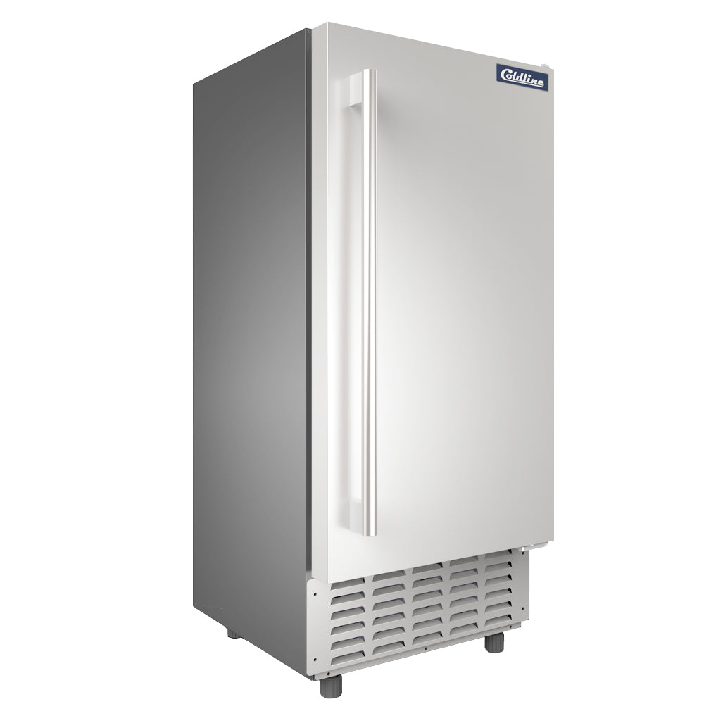 Coldline EIC70D 15-inch undercounter nugget ice machine producing up to 66 lb of soft chewable ice per day, air-cooled design ideal for cafés, bars, and foodservice spaces.