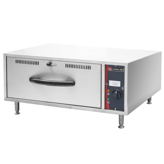 Cookline C-DW-1 single freestanding stainless steel drawer warmer 120V for keeping food warm and ready to serve in restaurants cafes and catering environments