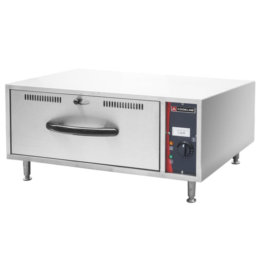 Cookline C-DW-1 single freestanding stainless steel drawer warmer 120V for keeping food warm and ready to serve in restaurants cafes and catering environments