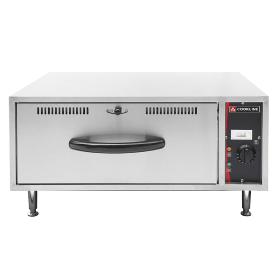 Cookline C-DW-1 single freestanding stainless steel drawer warmer 120V for keeping food warm and ready to serve in restaurants cafes and catering environments