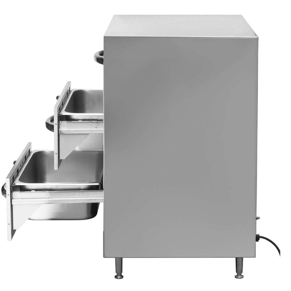 Cookline C-DW-3 triple freestanding stainless steel drawer warmer 120V for keeping food hot and ready to serve in restaurants cafes and catering environments