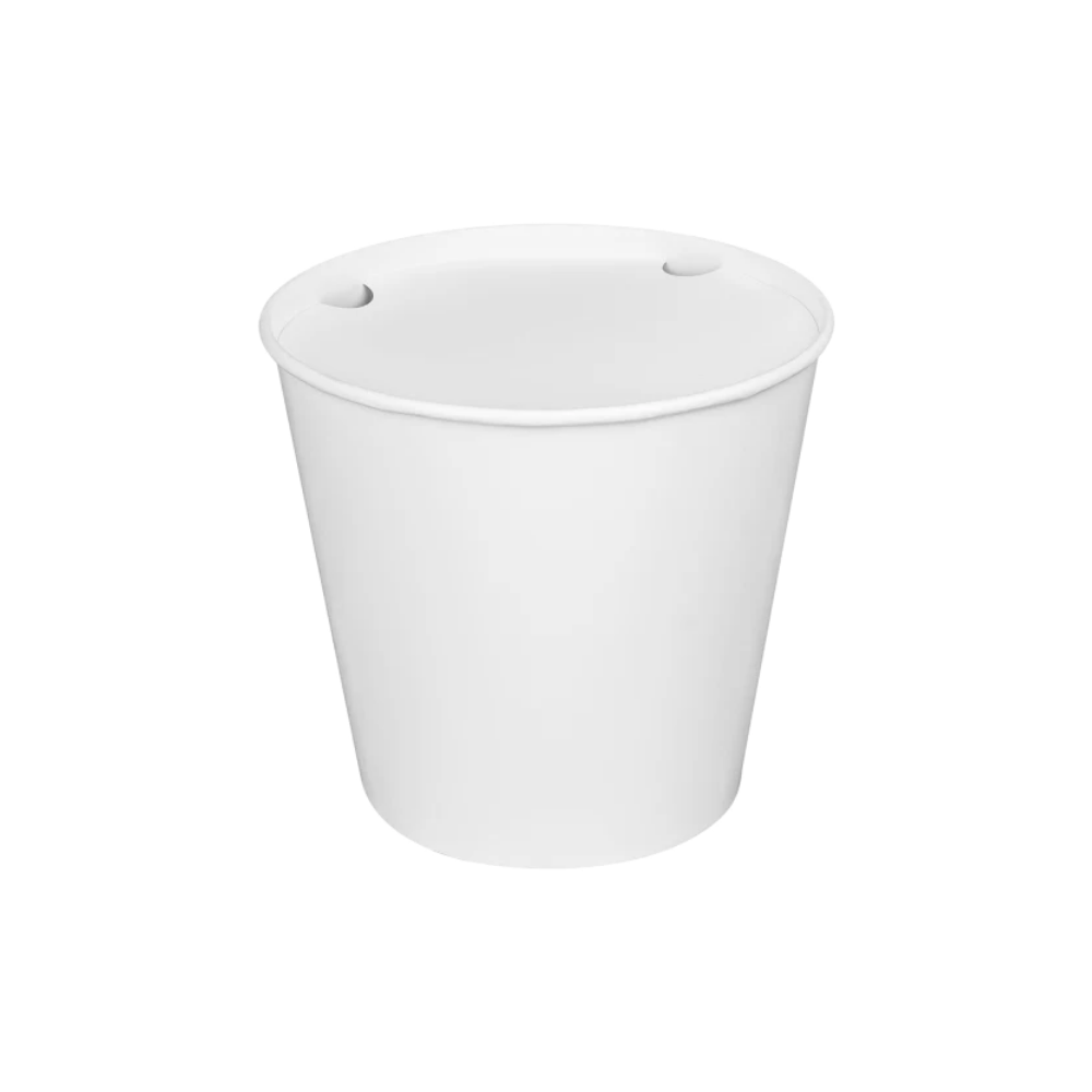 170oz White Disposable Paper Food Buckets with Lids