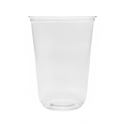 Clear Plastic Disposable U-Shaped Drinking Cups for Iced Coffee