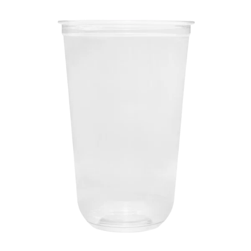 Clear Plastic Disposable U-Shaped Drinking Cups for Iced Coffee