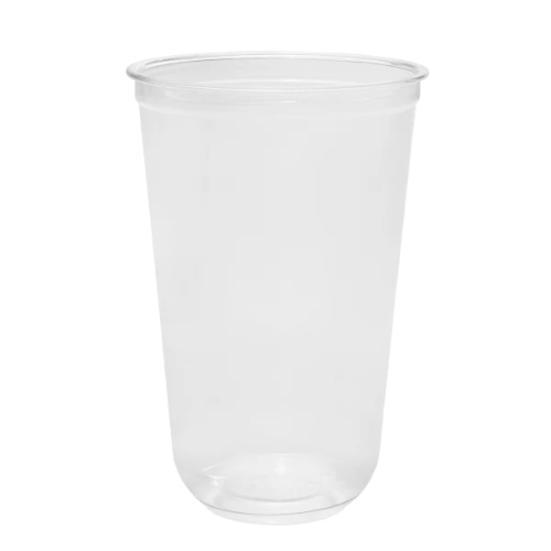 Clear Plastic Disposable U-Shaped Drinking Cups for Iced Coffee