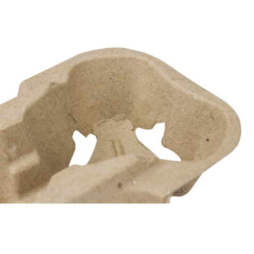 Molded Fiber Disposable 2 Cup Carrier Tray Holder For Hot & Cold Drinks