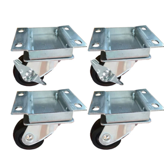 Coldline PFC-2-SB 2-inch ADA height swivel plate casters set of 4 with 2 side brakes for safe and mobile commercial kitchen equipment