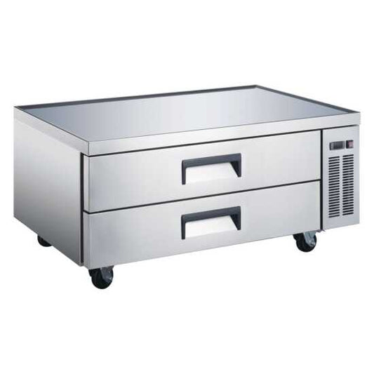 The Coldline CB48 is a 48-inch two-drawer refrigerated chef base equipment stand, offering efficient storage for ingredients and a robust base to support kitchen equipment in busy commercial kitchens.