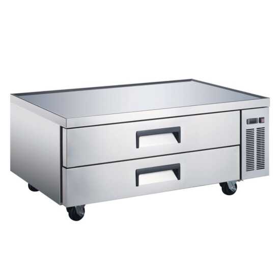 The Coldline CB60 is a 60-inch two-drawer refrigerated chef base equipment stand, offering extensive storage for ingredients and a sturdy base for kitchen equipment, ideal for busy commercial kitchens.