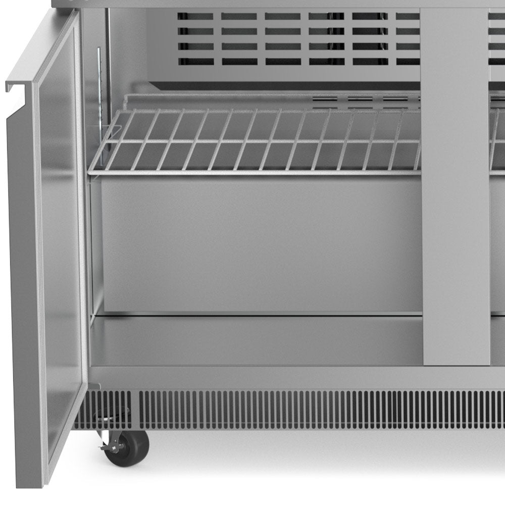 Coldline CBT60-SG 60" Refrigerated Salad Bar with a sleek stainless steel design, spacious cutting board, sneeze guard, and energy-efficient cooling. Ideal for displaying and serving fresh salads, toppings, and chilled items in commercial food service settings.