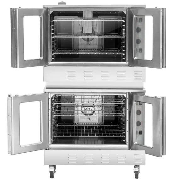Cookline CC80-SGL Deep Depth Single Deck Full Size Gas Convection Oven with 60,000 BTU output, designed for bakeries, restaurants, and commercial kitchens. Delivers powerful, even heat circulation for consistent baking, roasting, and high-volume foodservice performance.