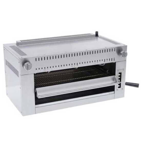 Cookline CSM-36-WM 36" Dual Control Infra-Red Salamander Gas Broiler with Wall Mounting Kit, ideal for commercial kitchens, offering precise high-heat broiling and grilling with flexible wall mounting