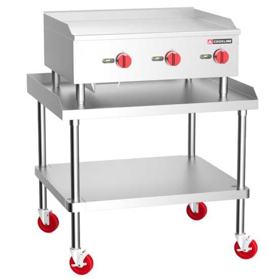 Cookline CGG-36T-HD 36" commercial countertop gas griddle with thermostatic controls, delivering 90,000 BTUs, ideal for cooking a variety of foods quickly and efficiently in busy kitchens.