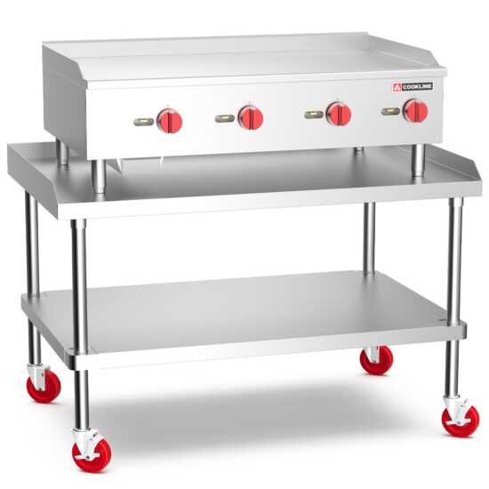 Cookline CGG-48M 48" Commercial Countertop Gas Griddle with Manual Controls and 120,000 BTU, designed for efficient high-volume cooking in commercial kitchens, perfect for grilling meats, pancakes, and more.
