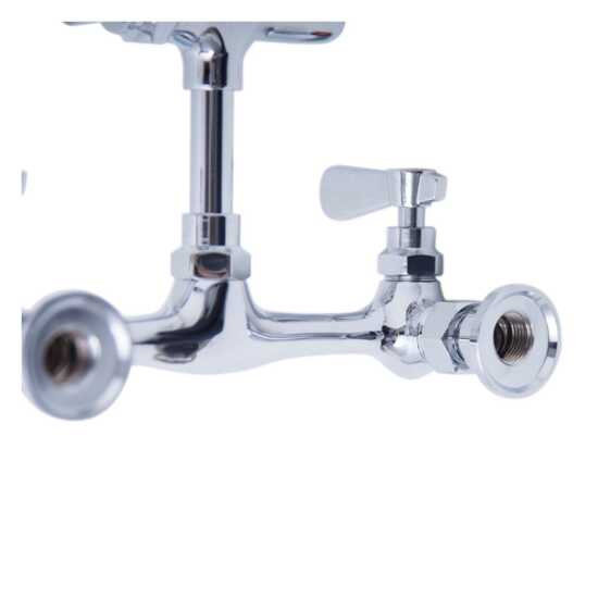 The Prepline PPRS-12 wall-mounted pre-rinse assembly with a 12" swing spout is perfect for commercial kitchens, offering powerful rinsing and efficient water flow for dishwashing and food prep tasks.