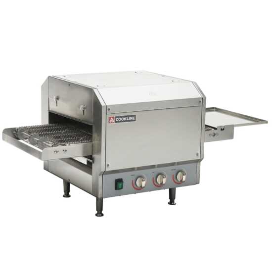Cookline OV14 Countertop Conveyor Oven with 14" Belt - 240V, 3600W, ideal for quick and efficient cooking in commercial kitchens, perfect for baking pizzas, sandwiches, and other menu items.