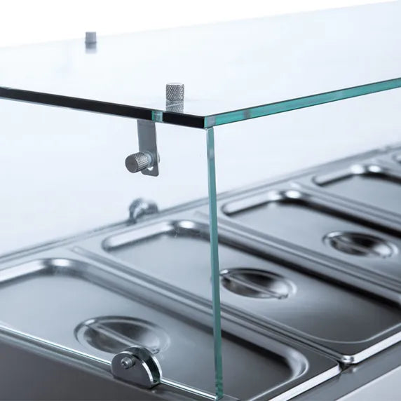 Coldline PDR-80W-SG 80-inch two-door refrigerated pizza prep dough retarder with glass topping rail, designed for pizzerias to store dough at controlled temperatures and keep ingredients chilled and visible for quick access.