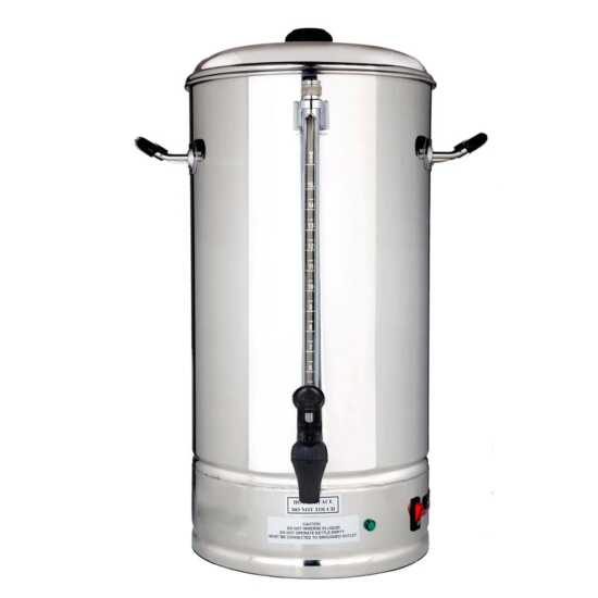 Prepline PCP15 stainless steel coffee urn percolator with a capacity of 63 cups, perfect for brewing large quantities of coffee for events, parties, and catering services.