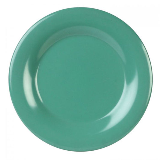 Thunder Group Wide Rim Plate 12/Pcs embodies the look of ceramic tableware but is much more durable and affordable. This wide rim round plate is of shatter resistant quality. It is constructed out of a heavy-duty commercial weight melamine, surpassing the restaurant and health safety standards. The plain design with a wide rim and saturated green color make this melamine plate suitable for a variety of occasions and all kinds of establishments. 