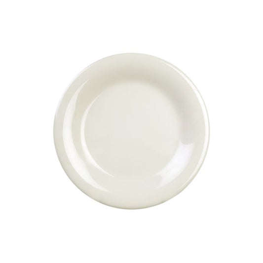 Thunder Group Wide Rim Plate 12/Pcs embodies the look of ceramic tableware but is much more durable and affordable. This wide rim round plate is of shatter resistant quality. It is constructed out of a heavy-duty commercial weight melamine, surpassing the restaurant and health safety standards. The plain design with a wide rim and saturated ivory color make this melamine plate suitable for a variety of occasions and all kinds of establishments.