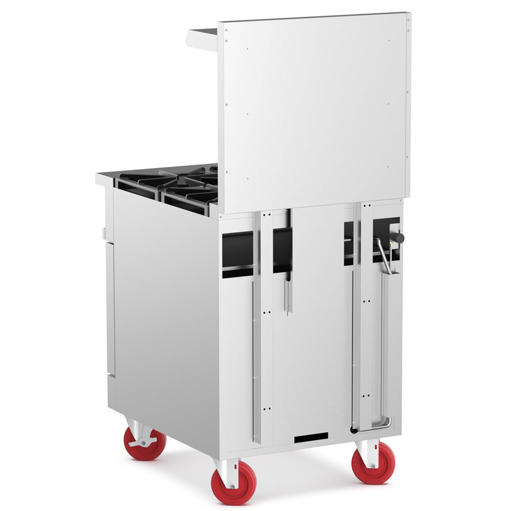 Cookline CR24-4-LP 24-inch liquid propane 4 burner commercial range with oven 151000 BTU for efficient cooking in restaurants cafes and commercial kitchens