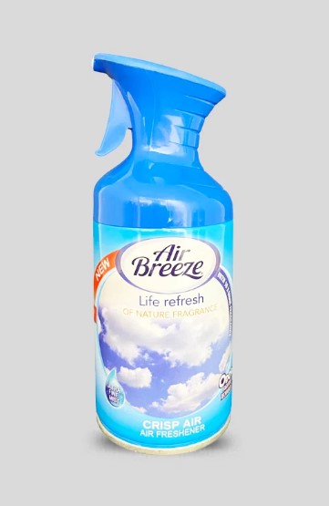 Air Breeze Crisp Air 8.5 oz trigger air freshener spray bottle.