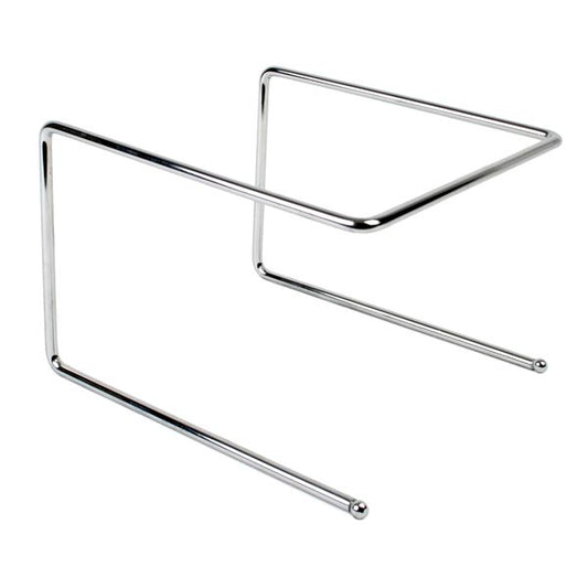 Thunder Group Wire Pizza Stay Stand is great for serving pizzas even on crowded tabletops. This innovated pizza stand is designed for displaying pizzas and organizing space on the table efficiently. It is made of reinforced chrome plated steel wire, so this tray stand is durable. The length of the stand is 9 inches, the width is 9 1/2 and height is 6 1/2 inches. This item is an absolutely essential pizza supply for pizzerias, restaurants and bars.