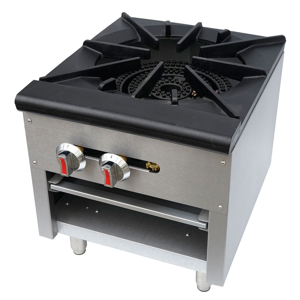 Cookline CSP1 single 18-inch burner commercial gas stock pot range 110000 BTU for high-heat boiling and stock preparation in restaurants and commercial kitchens