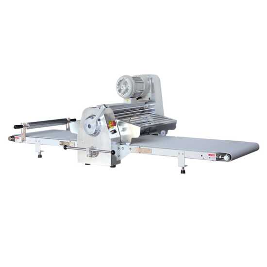 Prepline CSP-69 69-inch countertop reversible dough sheeter with roller pin, 120V, designed for precise and efficient dough rolling, perfect for bakeries, pizzerias, and commercial kitchens.