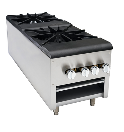 Cookline CSP2 double 18-inch burner commercial gas stock pot range 220000 BTU for high-capacity boiling and stock preparation in restaurants and commercial kitchens
