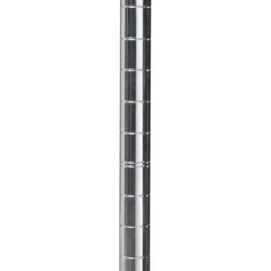64" chrome post is a sturdy and reliable support component for various shelving systems in both commercial and home kitchens. This NSF-listed post offers excellent resistance to rust and corrosion, making it suitable for long-term use in various environments. The sleek chrome finish provides a modern, polished look while ensuring easy cleaning and maintenance. Designed to pair with wire shelves, this post enhances stability and organization in kitchen storage setups.
