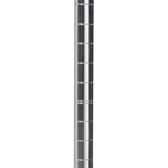 74" chrome post, NSF-listed for safety and durability. Ideal for commercial shelving systems, it provides sturdy support, corrosion resistance, and compatibility with various storage setups in kitchens, warehouses, or retail spaces.