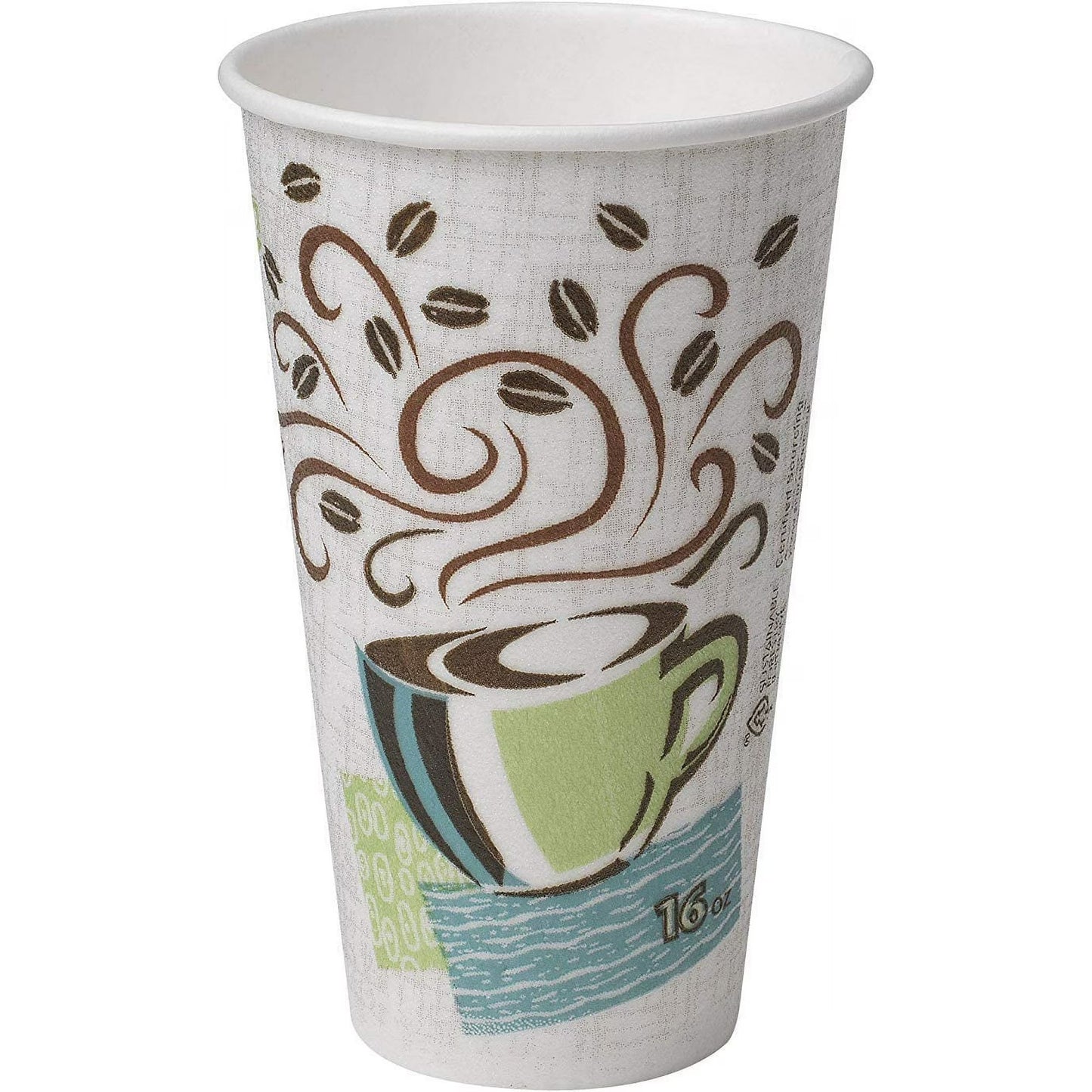 Perfectouch Coffee Haze Insulated Paper Hot Cups with White Dome Lids